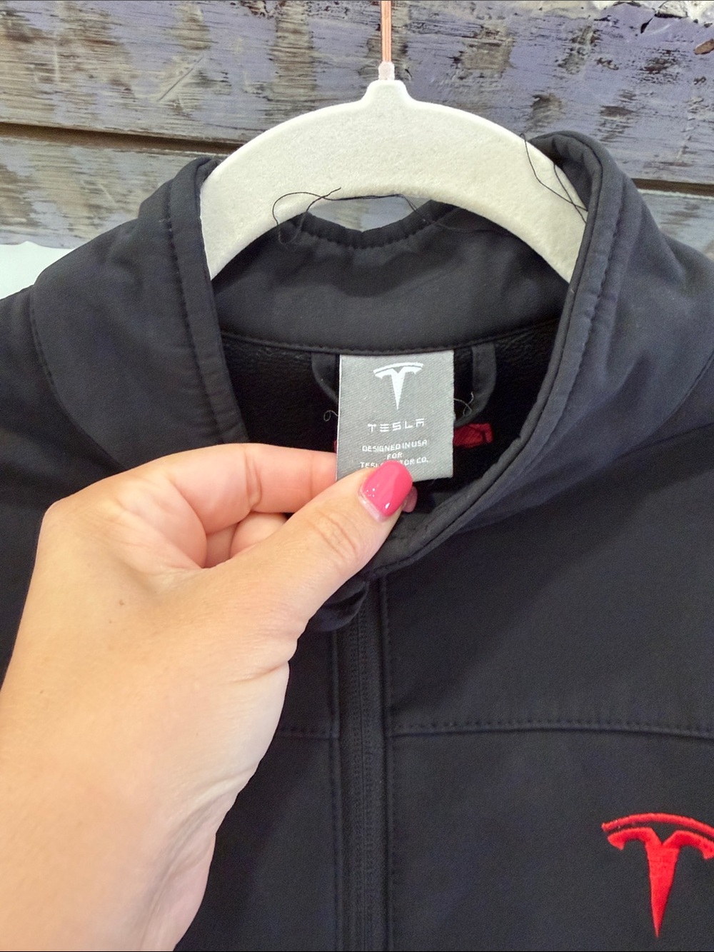 Tesla Black Softshell Windbreaker with Red Logo - Picture 2 of 9